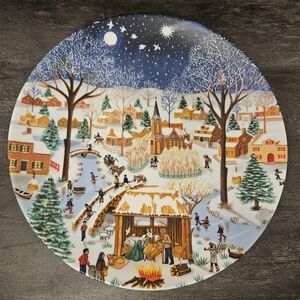 Decorative Village Christmas Porcelain Plate